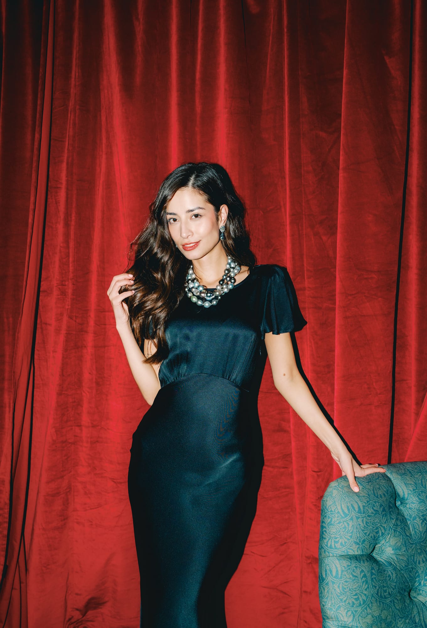 Model at a fashion product launch at No. 30 Knightsbridge