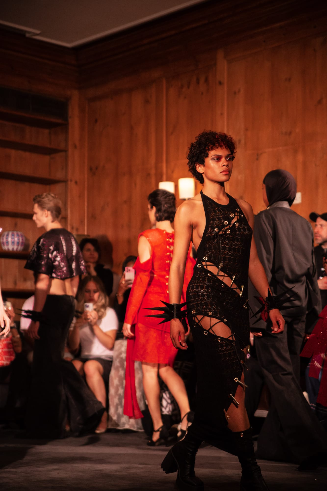 Model on the runway at a creative arts event at No. 30 Knightsbridge